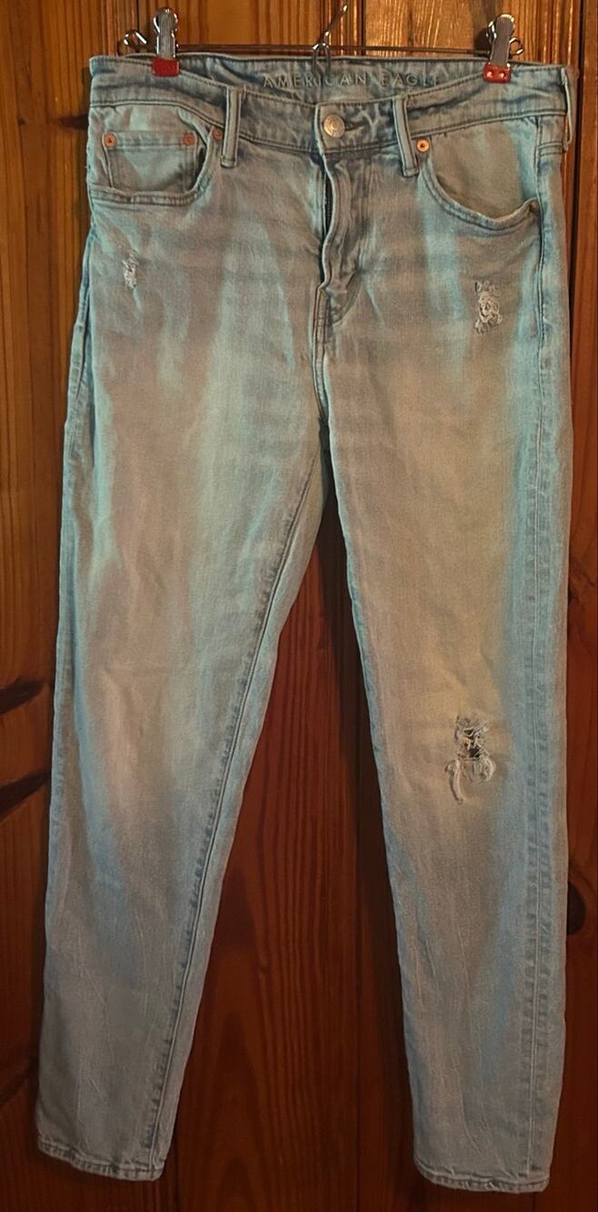 American Eagle men’s slim straight jeans flex light wash light distressing 30x32